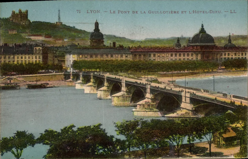 Lyon — Die Guillotière-Brücke und das Hôtel-Dieu — LL - Vorderseite