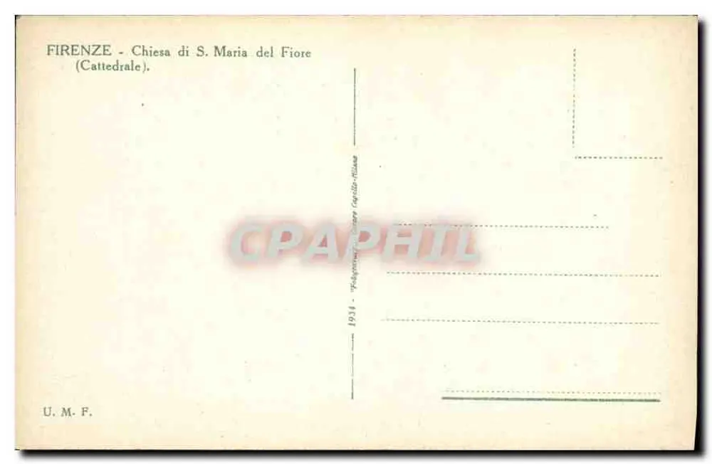 Florenz - Kathedrale Santa Maria del Fiore — U.M.F. - n° 1914 - Rückseite