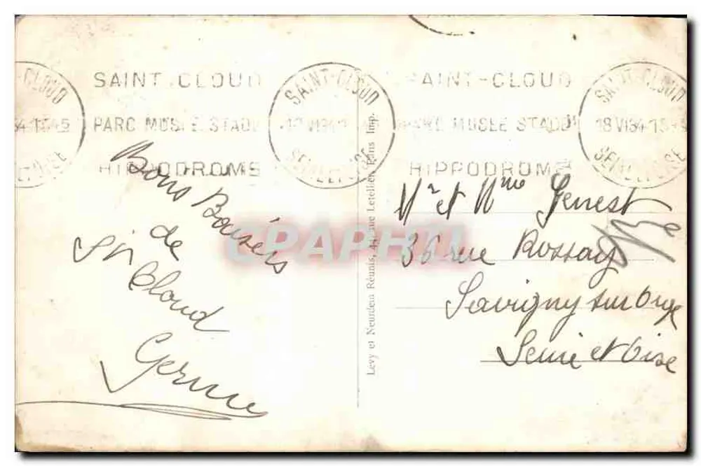 Saint-Cloud — O Parque, O Bassin dos 24 Jatos — LL - Verso