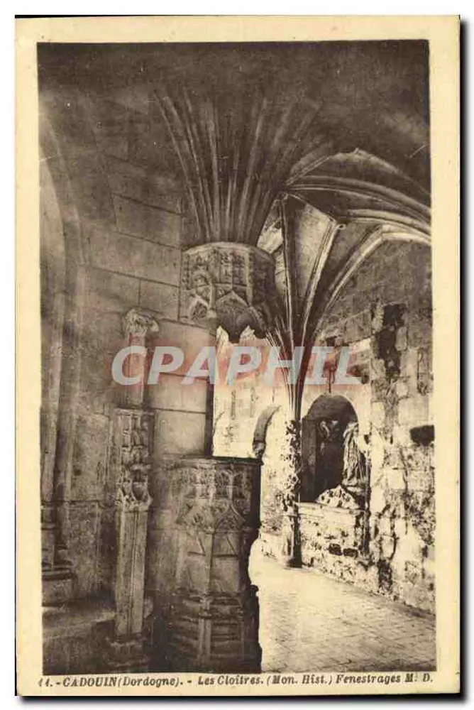 Cadouin (Dordogne) - Die Cloisters (Mon. Hist.) - Fenestrations M. D. - Vorderseite