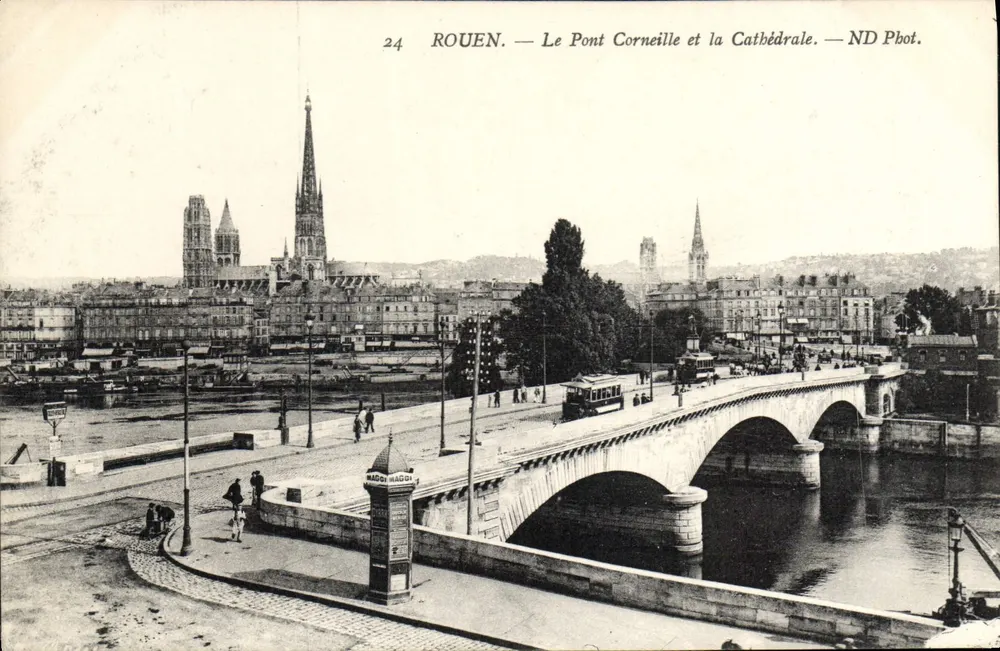 Rouen — Le Pont Corneille et la Cathédrale — ND Phot. - Recto