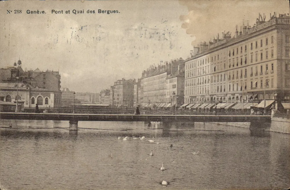 Genf. Brücke und Quai des Bergues — Sonderfoto-Ausgabe Genf, n° 288 - Vorderseite