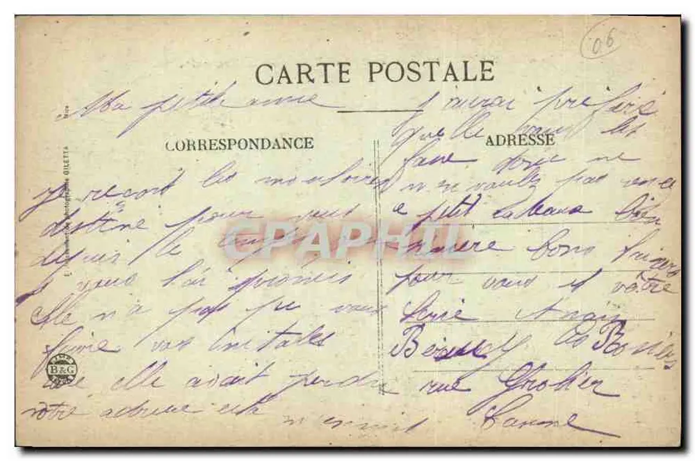 CANNES — Boulevard e Banhos da Croisette — Edição GILLET - Verso