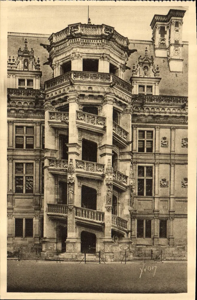 Schloss Blois — Treppenhaus François Ier — Kunstausgabe YVON - Vorderseite