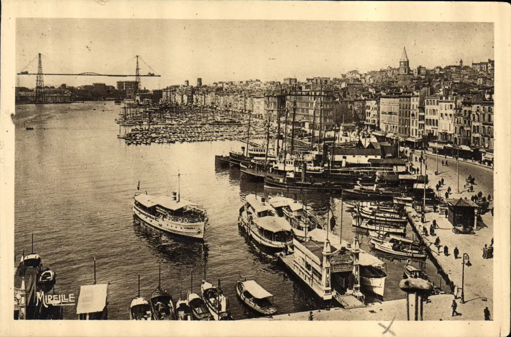 Marseille — Blick auf den alten Hafen und den Transbordeur-Brücke — Éditions 'Mireille' - Vorderseite