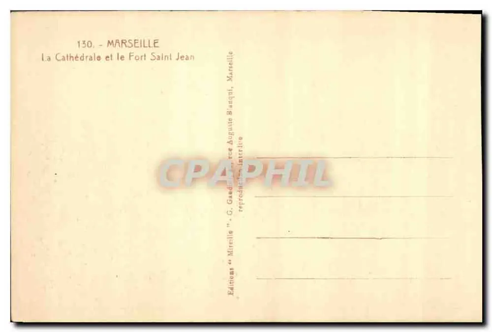 Marseille — Die Kathedrale und das Fort Saint Jean — Mireille - Rückseite