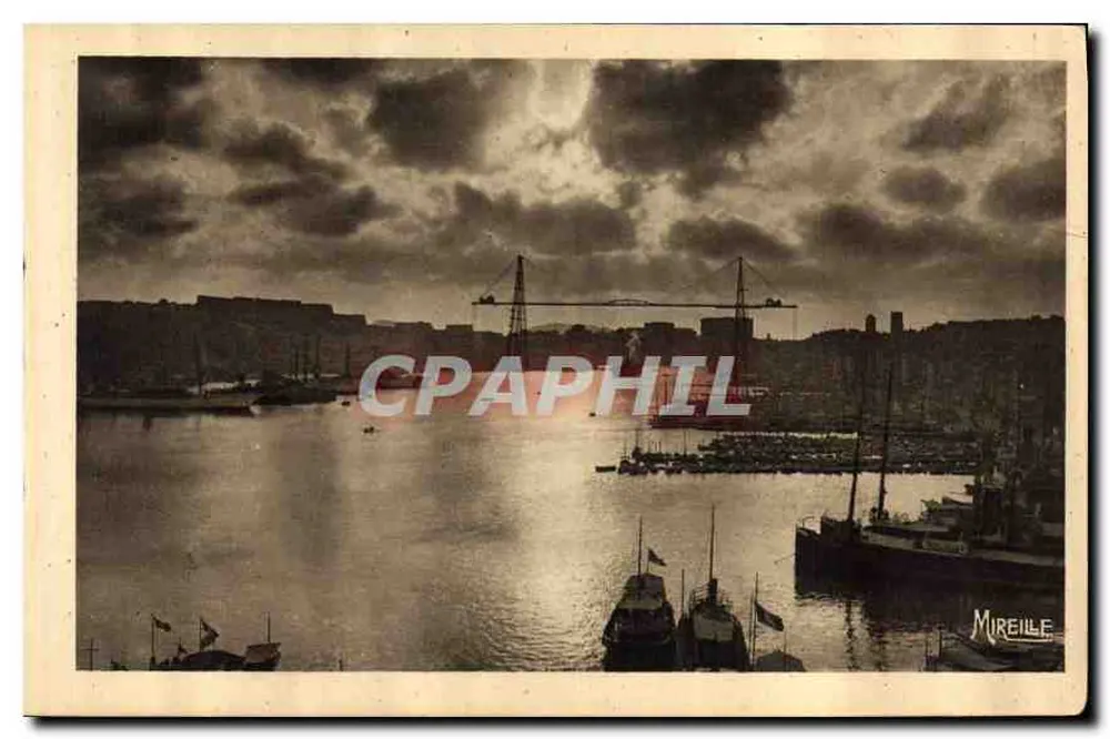 Sonnenuntergang über den alten Hafen — Marseille — Editions Mireille - Vorderseite