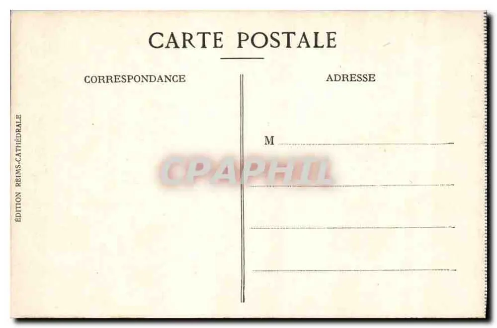 Reims — Der große Portal der Kathedrale vor dem Krieg — Édition Cathédrale Reims - Rückseite