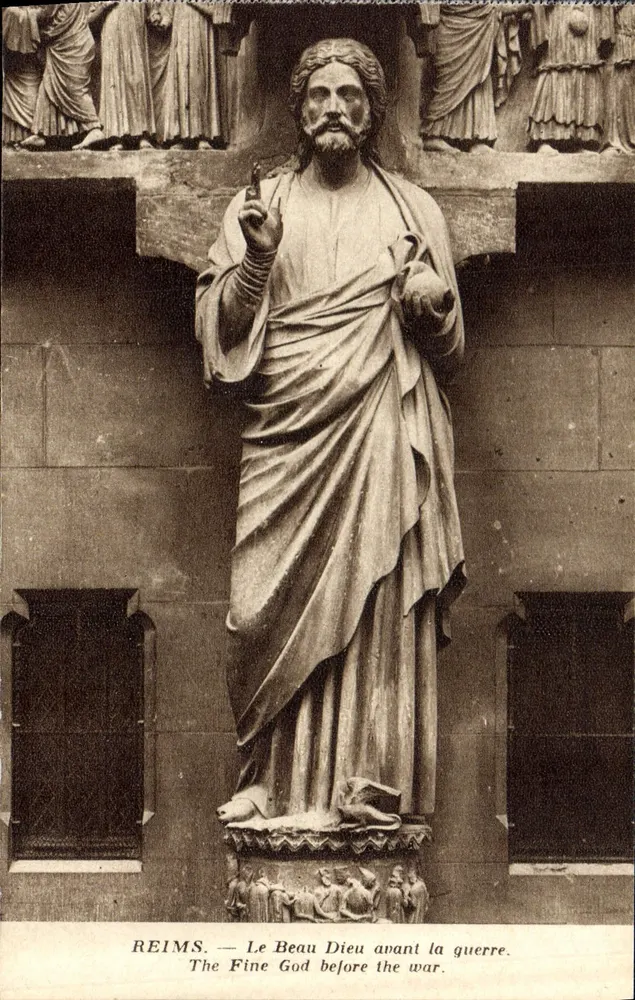 Reims — Le Beau Dieu avant la guerre — Édition Reims-Cathédrale - Recto