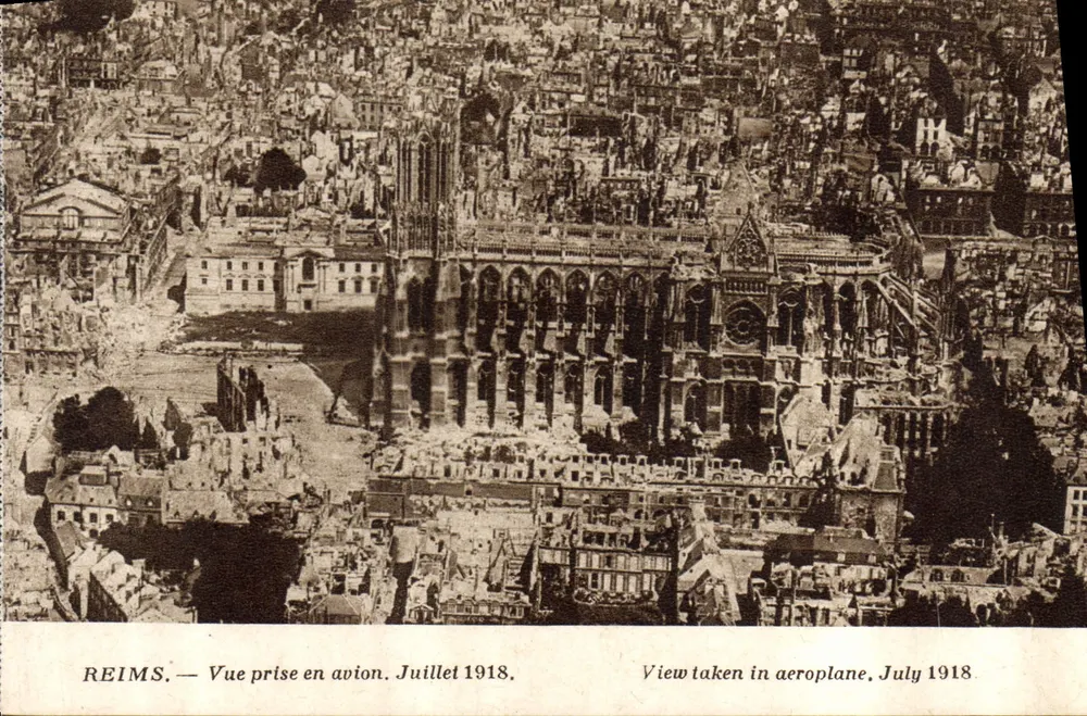 Reims — Aufnahme aus der Luft. Juli 1918. — Edition Reims-Cathédrale - Vorderseite