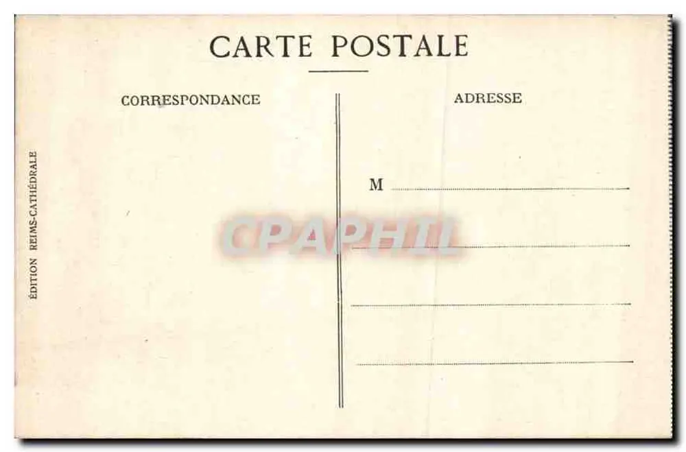 Reims — Ansicht aus einem Flugzeug, Juni 1913 — Édition Reims-Cathédrale - Rückseite