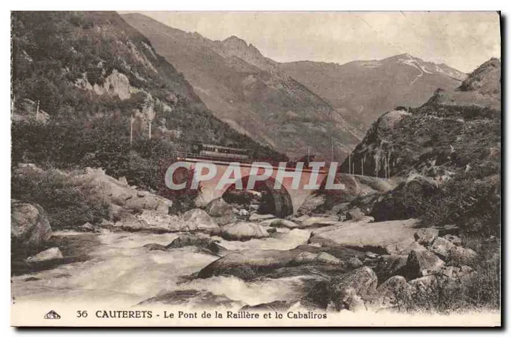 Cauterets - Die Brücke von La Raillère und der Cabaliros — Verlag C. Albert des Arts Photomécaniques, Nr. 36 - Vorderseite