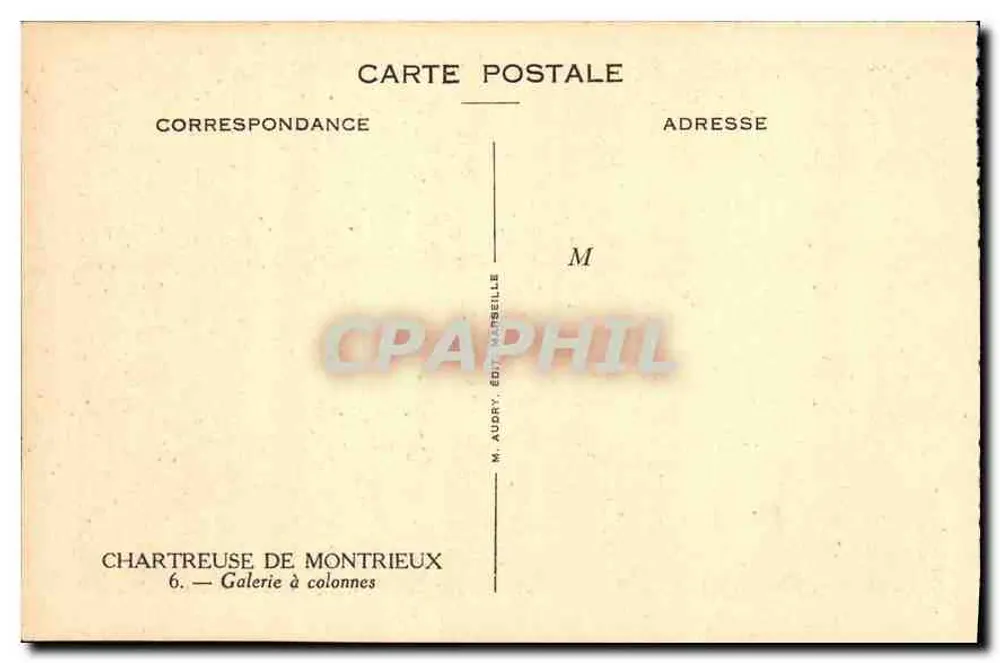 Chartreuse de Montrieux — Säulen-Galerie — M. Audry, Verlag Marseille - Rückseite