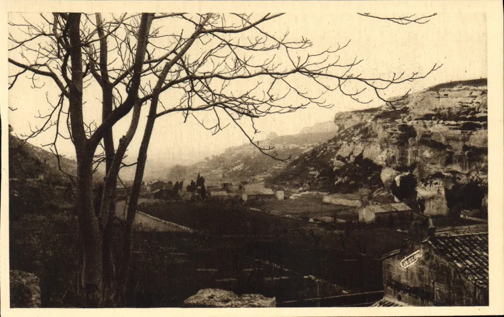 Beaumanière — Aussicht auf das Tal La Fontaine — Éd. J. Georoff, n° 418 - Vorderseite