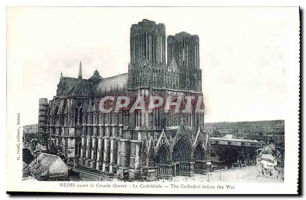 Reims — Die Kathedrale vor dem Ersten Weltkrieg — G. Graf, Verlag, Reims - Vorderseite