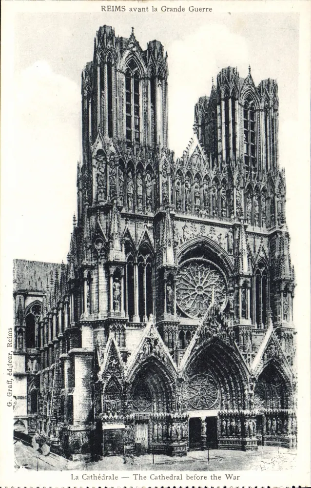 Reims — Ansicht der Kathedrale vor dem Großen Krieg — G. Graff, Verlag, Reims - Vorderseite