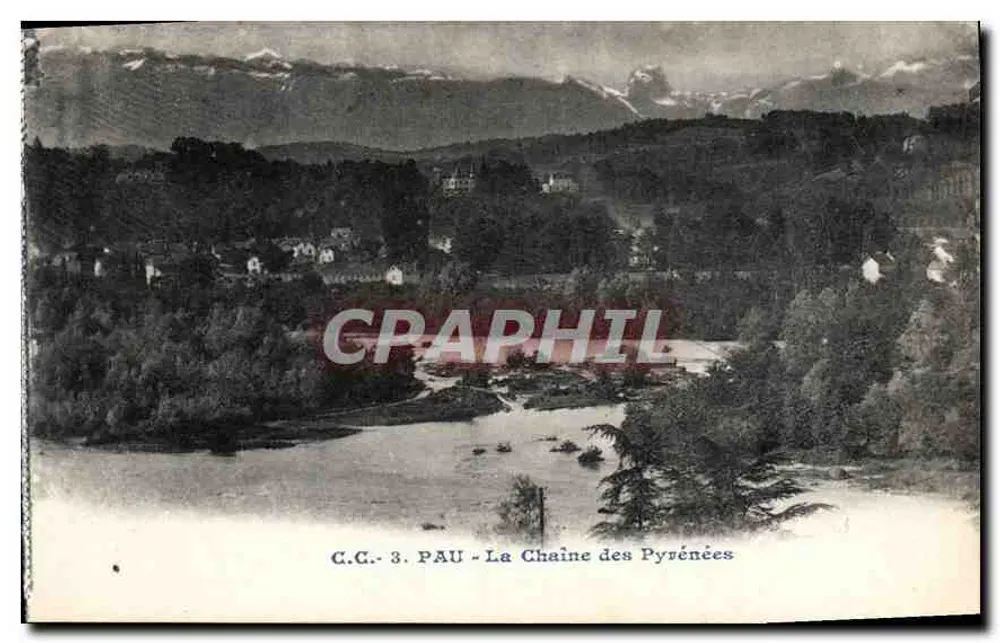 A Cadeia dos Pirineus — Pau — C.C. 3 — Editor C.C. Pau - Frente