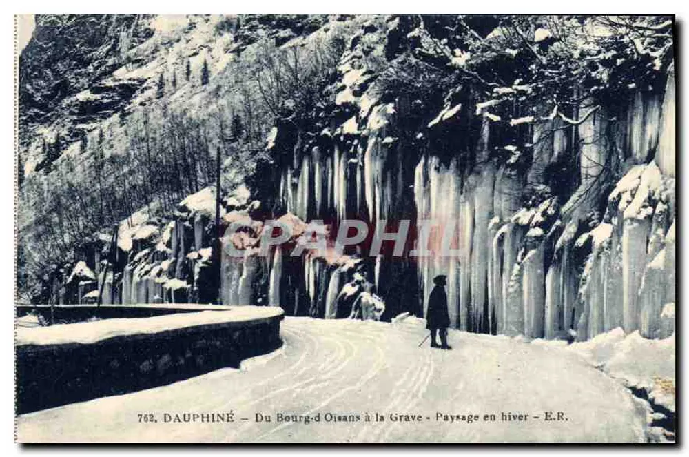 Dauphiné — Von Bourg-d'Oisans nach Grave — Winterlandschaft — E.R. - Vorderseite