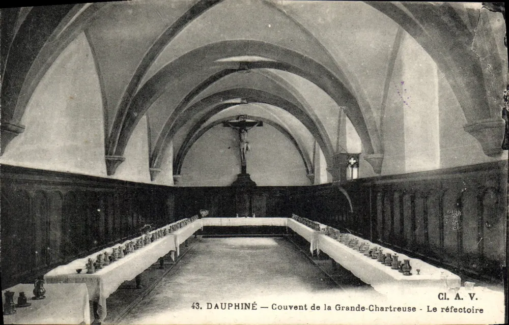 Dauphiné — Kloster der Grande-Chartreuse — Das Refektorium — Cl. A. V. n°43 - Vorderseite