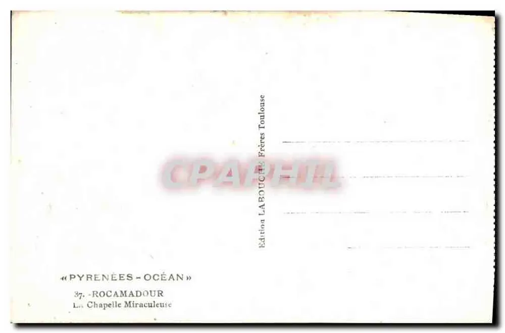 Innenansicht einer Kapelle — Rocamadour — Édition Labouche Frères Toulouse - Rückseite