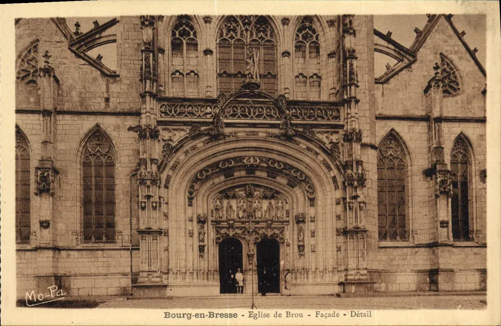 Bourg-en-Bresse - Kirche von Brou - Fassade - Detail — Mo-Pa - Vorderseite