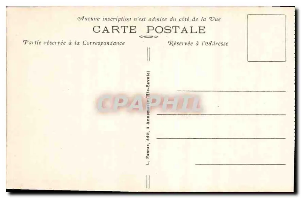 Chamonix-Mont-Blanc (Haute-Savoie) — Allgemeiner Blick — L. Fauraz, Verlag Annecy (Haute-Savoie) - Rückseite