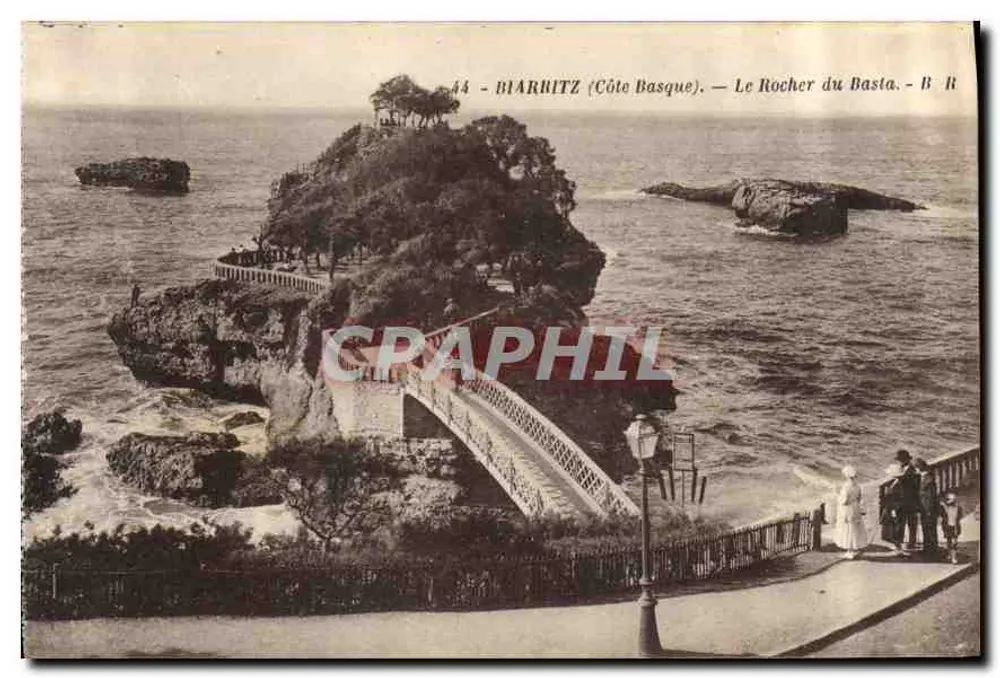 Biarritz (Côte Basque) — O Rocher do Basta — editor Bloc frères, n°44 - Frente