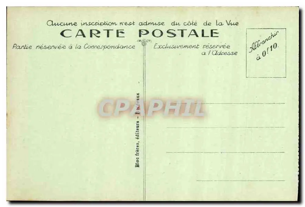 Biarritz (Côte Basque) — O Rocher do Basta — editor Bloc frères, n°44 - Verso