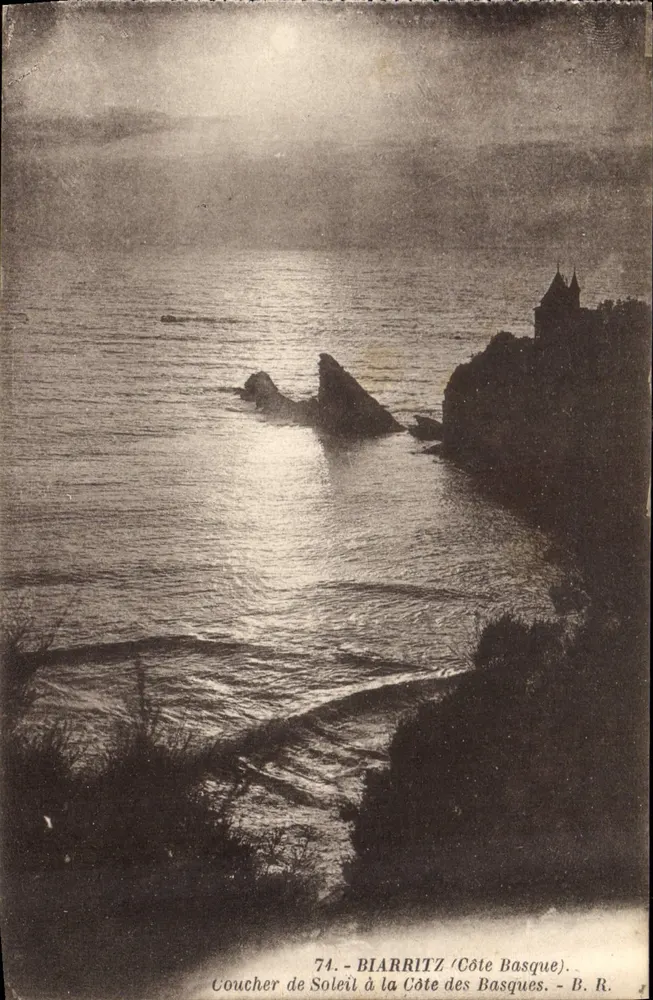 Puesta de Sol en Biarritz (Côte Basque) — B. R. — n°74 - Anverso
