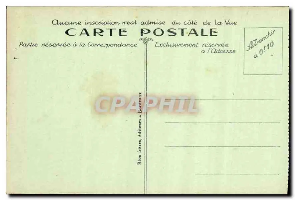 Blarritz (Côte Basque) — Wellenwirkung am Rocher de la Vierge — Bloc frères, Verleger - Bordeaux, n°73 - Rückseite
