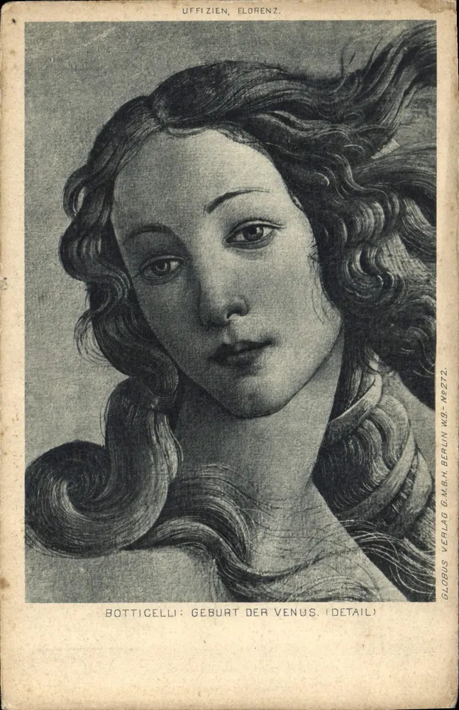 Botticelli: Narodziny Wenus — szczegół — Globus Verlag G.m.b.H. Berlin, N°2772 - Awers