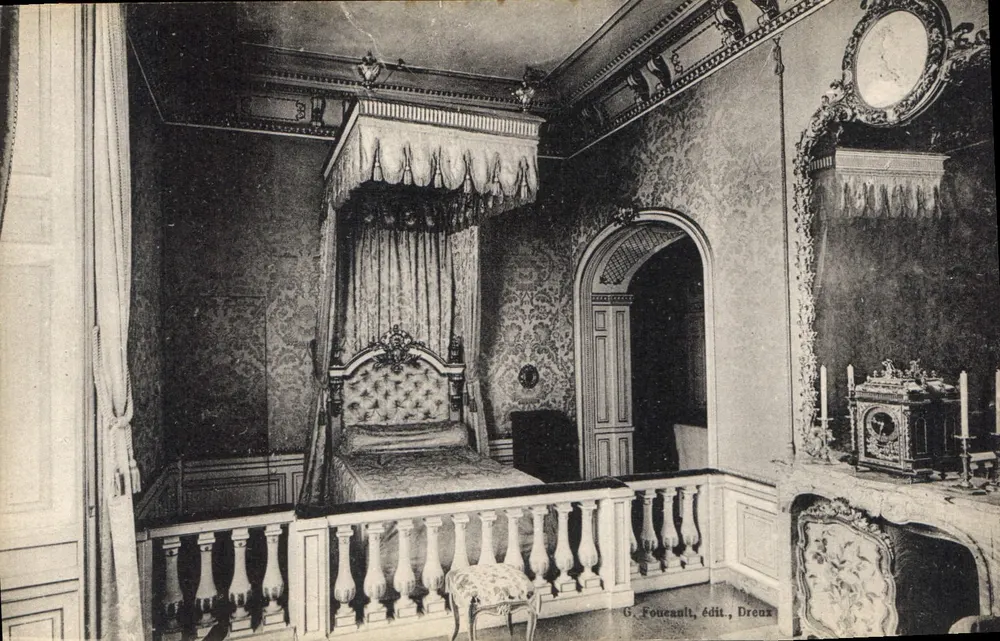 Habitación de Madame de Maintenon — Castillo de Maintenon — G. Foucault, editor, Dreux - Anverso