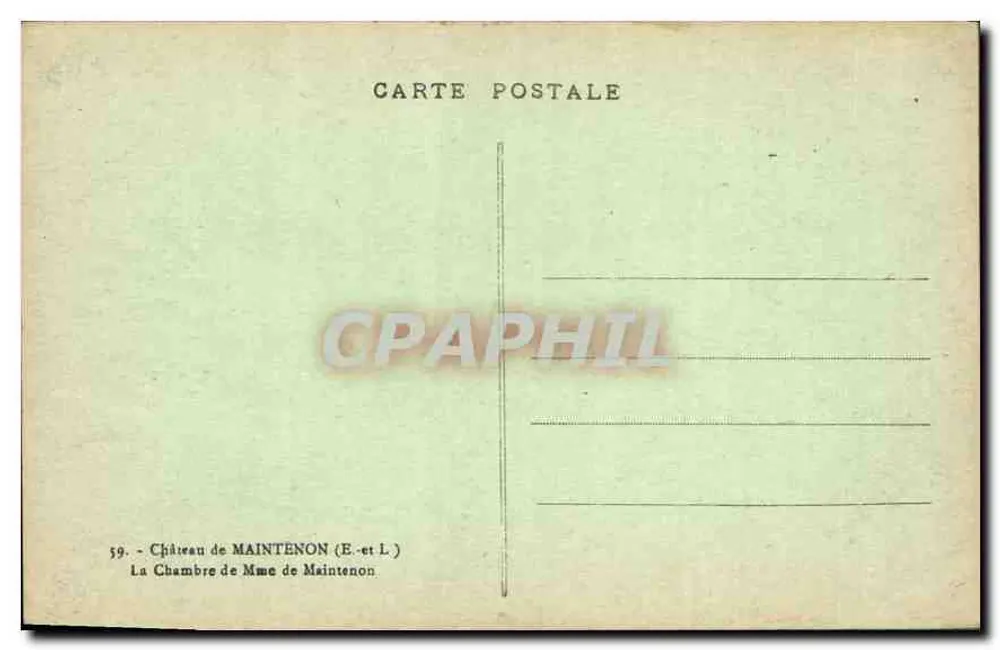 Habitación de Madame de Maintenon — Castillo de Maintenon — G. Foucault, editor, Dreux - Reverso