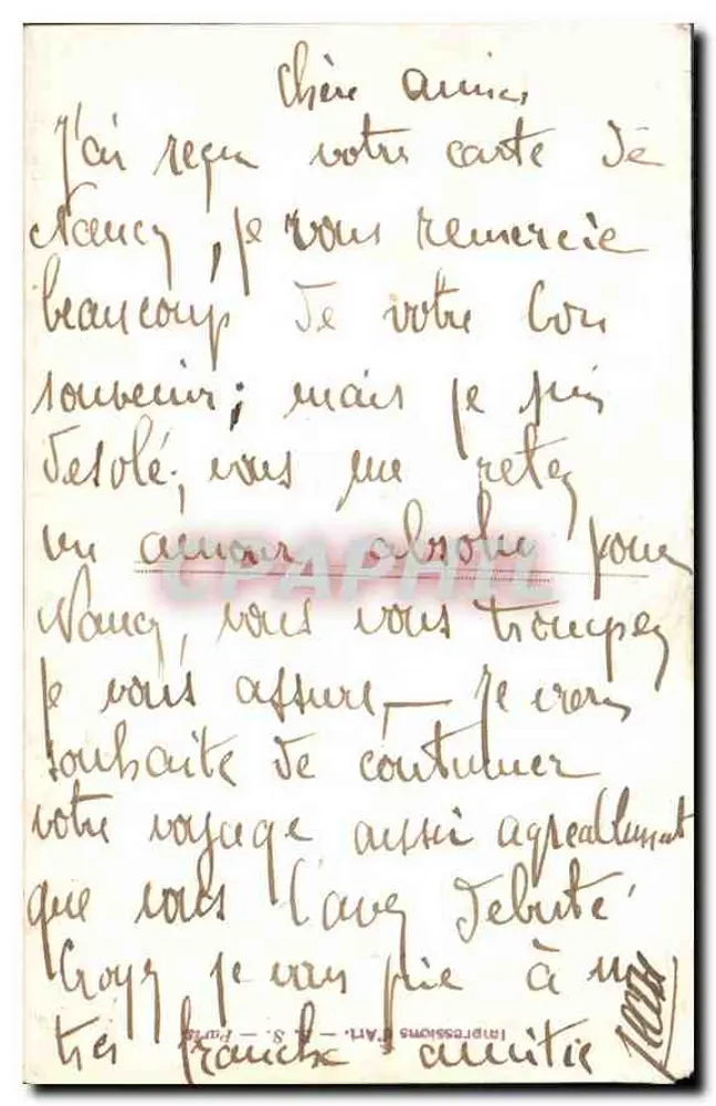 Ein liebendes Paar — Garten-Szene — E. Maître, Paris, Nr. 545 - Rückseite