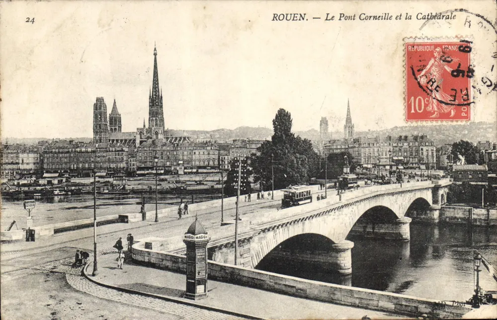 Rouen — Der Pont Corneille und die Kathedrale — Verlag Maggi, Nr. 24 - Vorderseite