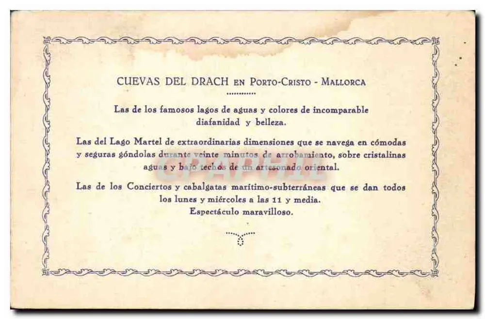 Cuevas del Drach - Maiorca — «Scenario delle Fate» - Verso
