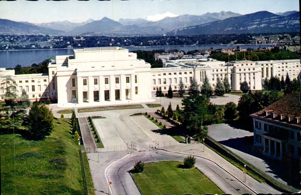 Palast der Vereinten Nationen — Mont Blanc — Jaeger Genf Edition - Vorderseite