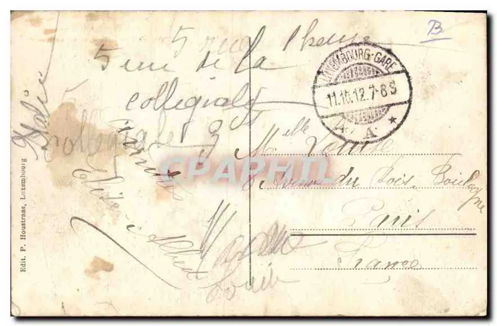 Luxembourg — Teil von Pfaffenthal und Clausen — P. Houstraaan - Rückseite