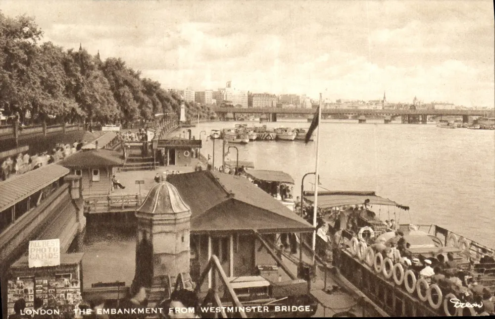 LONDON — DER EMBANKMENT AUS SICHT DES WESTMINSTER BRIDGES — J. ARTHUR DIXON - Vorderseite