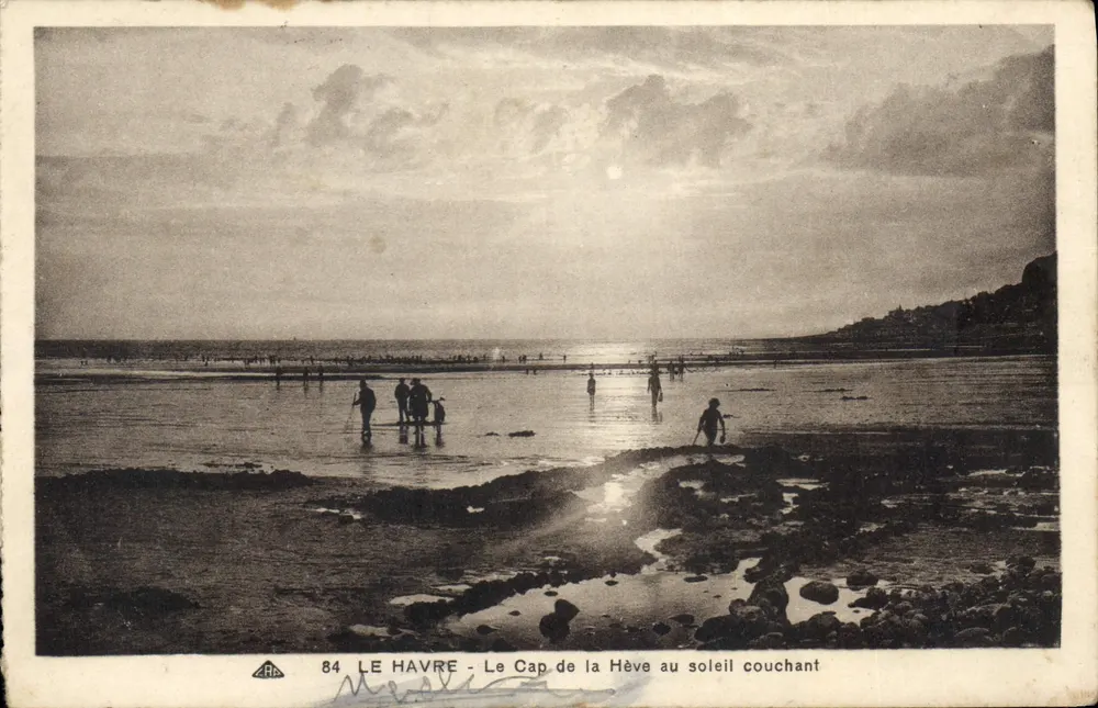 Le Havre - Cap de la Hève bei Sonnenuntergang — C° Alsacienne des Arts Photographiques, Straßburg, n°84 - Vorderseite