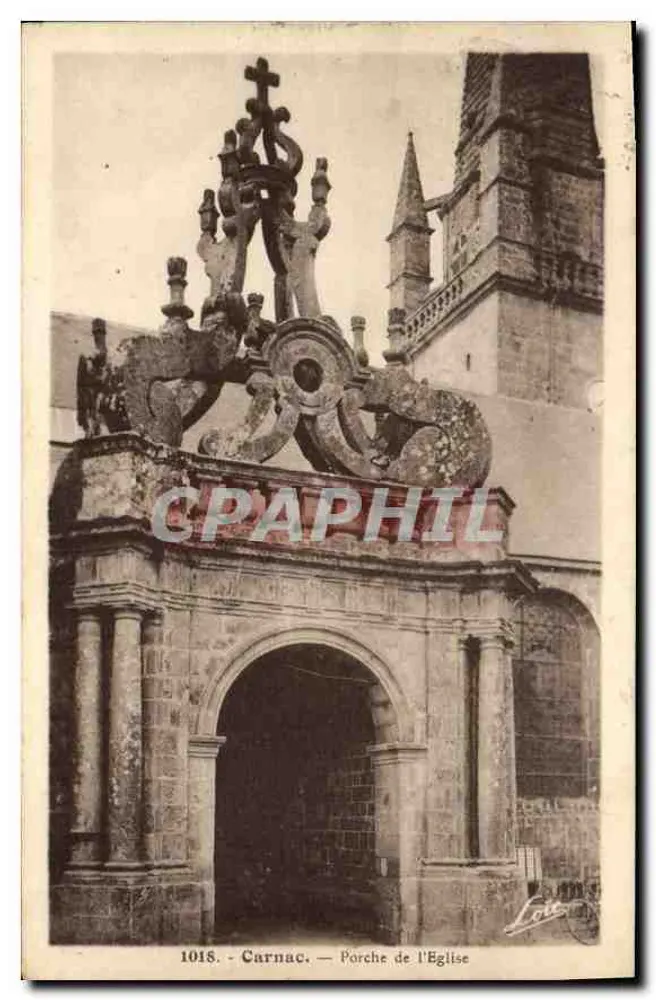 Carnac — Porche da Igreja — Editor Lote, n° 1018 - Frente