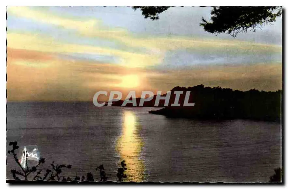 Côte d'Azur — zachód słońca — wydawca Barde — n° 1103 - Awers