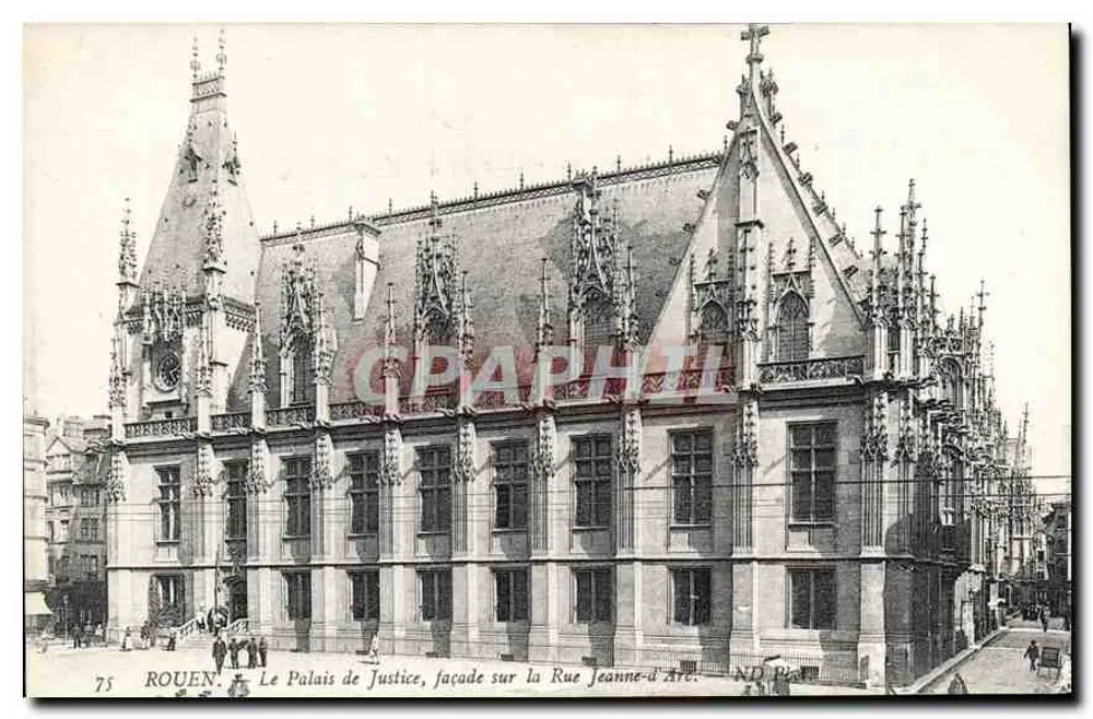 Rouen — Das Palast der Justiz, Fassade auf der Rue Jeanne-d'Arc — Verlag ND, Nr. 75 - Vorderseite
