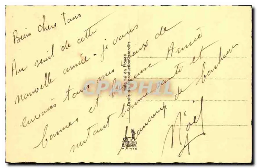 Arranjo de rosas — editor R. Hamel, número de série não visível - Verso