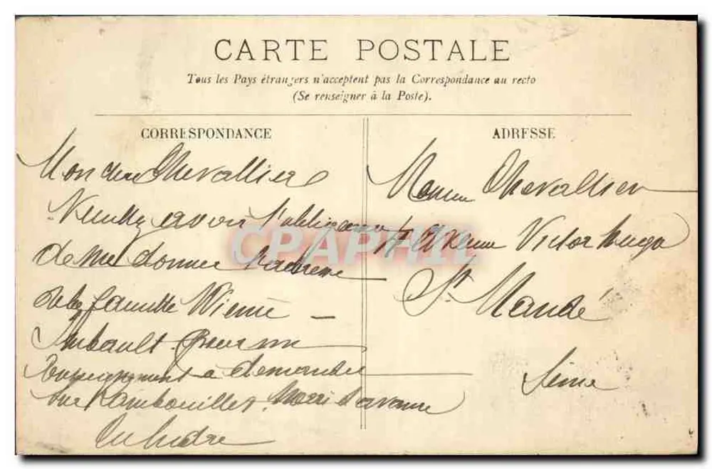 Compiègne — Das Schloss. Grand Salon de Réception des Dames d'Honneur — LL. — Nr. 20 - Rückseite