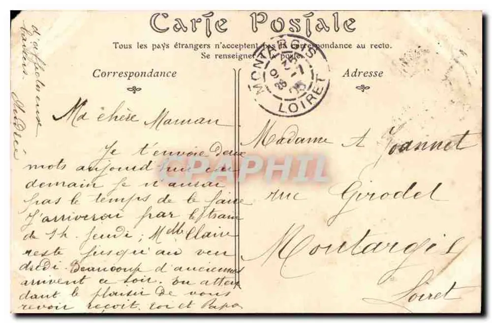 Orléans — Estátua de Joana d'Arc, por Foyatier — ND Phot - Verso
