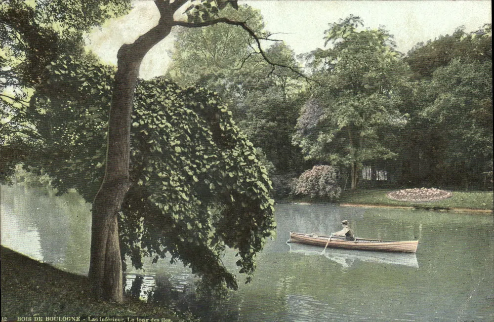 Bois de Boulogne - Unterer See. Entlang der Inseln — unbekannter Verlag, Nr. 12 - Vorderseite