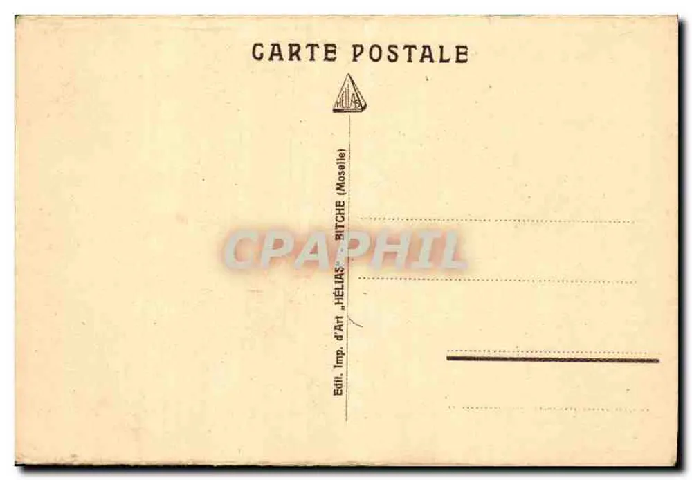 Kampfartillerie — Sie fährt über die Felder — Verlag: Imp. d'Art. Bitché (Moselle) - Rückseite