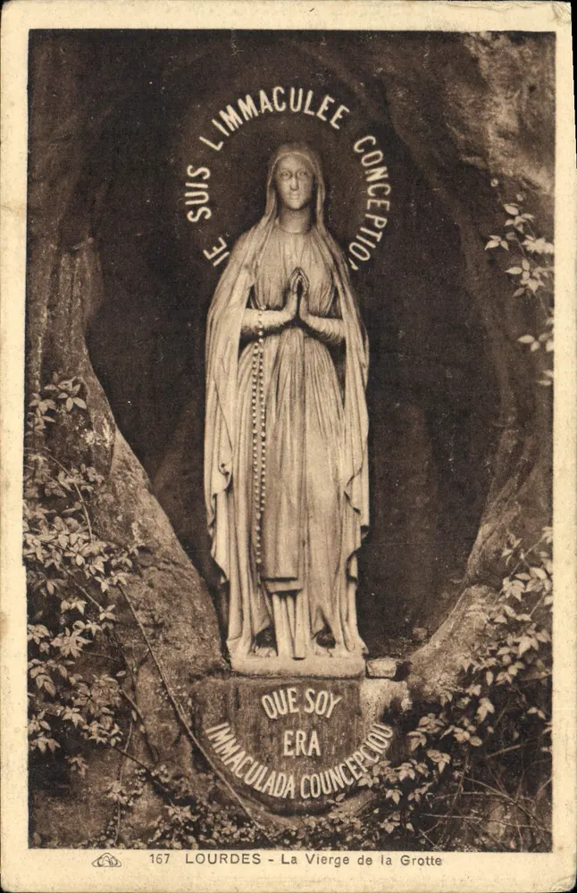 A Virgem da Gruta — Lourdes — Editor anônimo, n° 167 - Frente