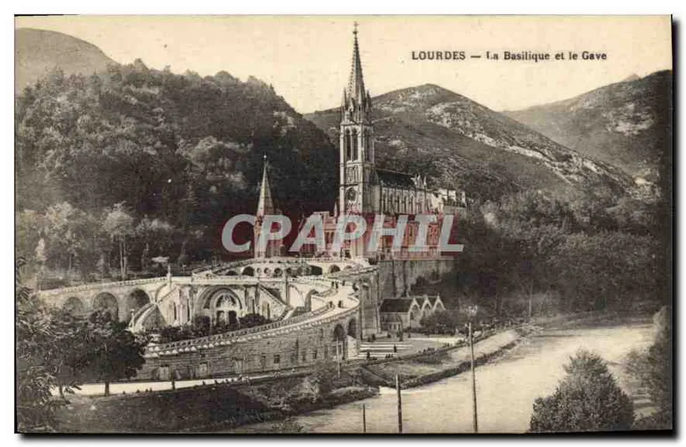 Lourdes — A Basílica e o Gave - Frente